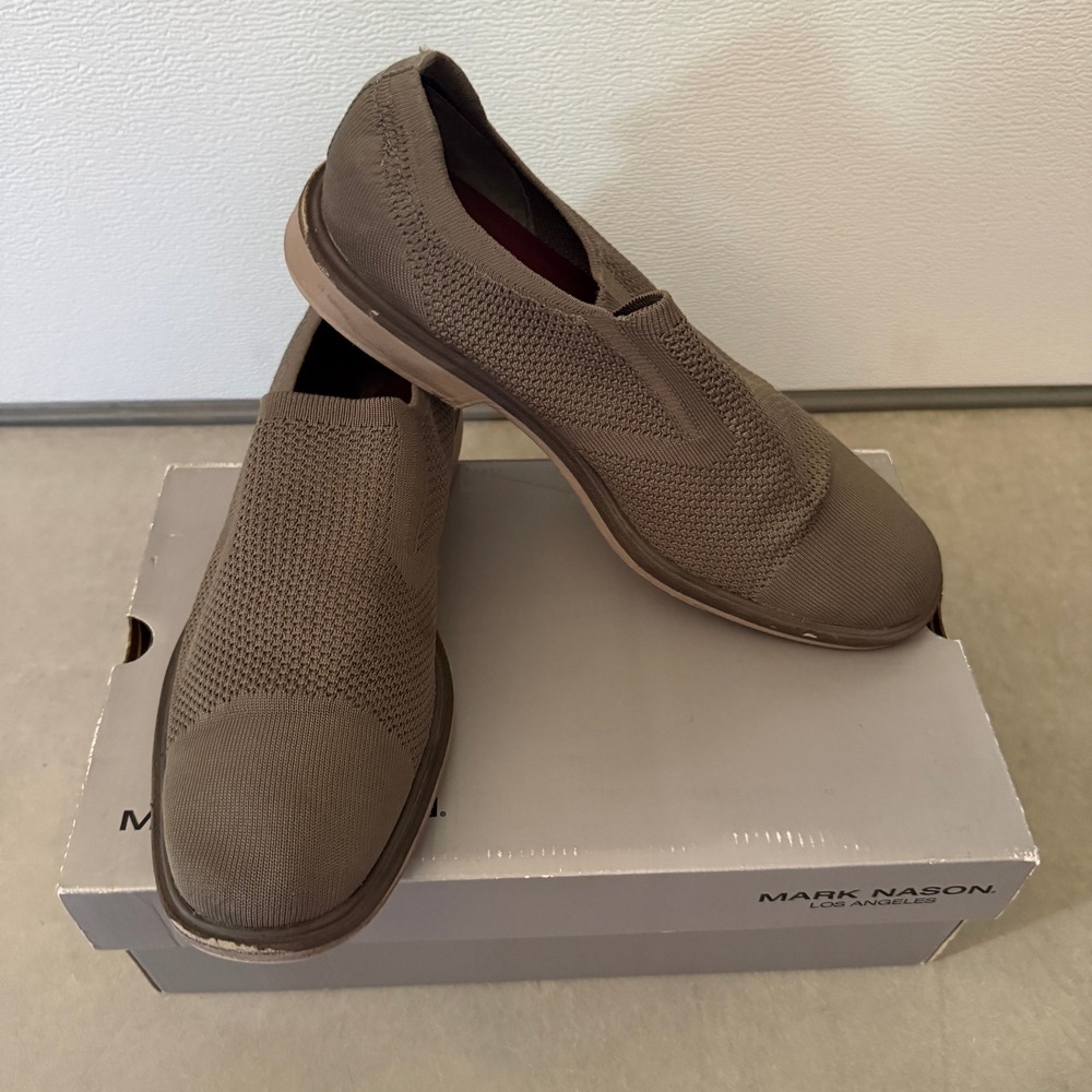 Mark Nason Los Angeles Monza Taupe Knit Slip On Loafers Mens 11